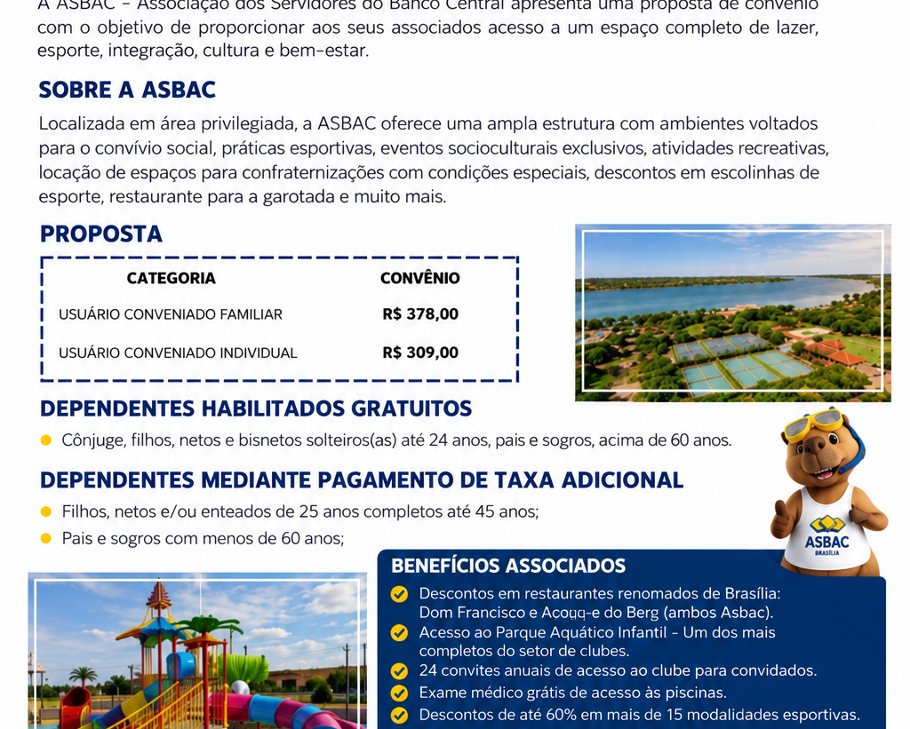 ASEA ANUNCIA CONVÊNIO COM O CLUBE ASBAC BRASÍLIA